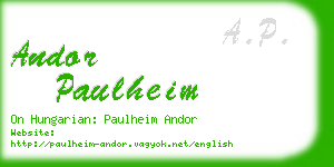 andor paulheim business card